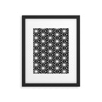Geometric abstract modern black white stripes Framed Art Print Gallery Image 4