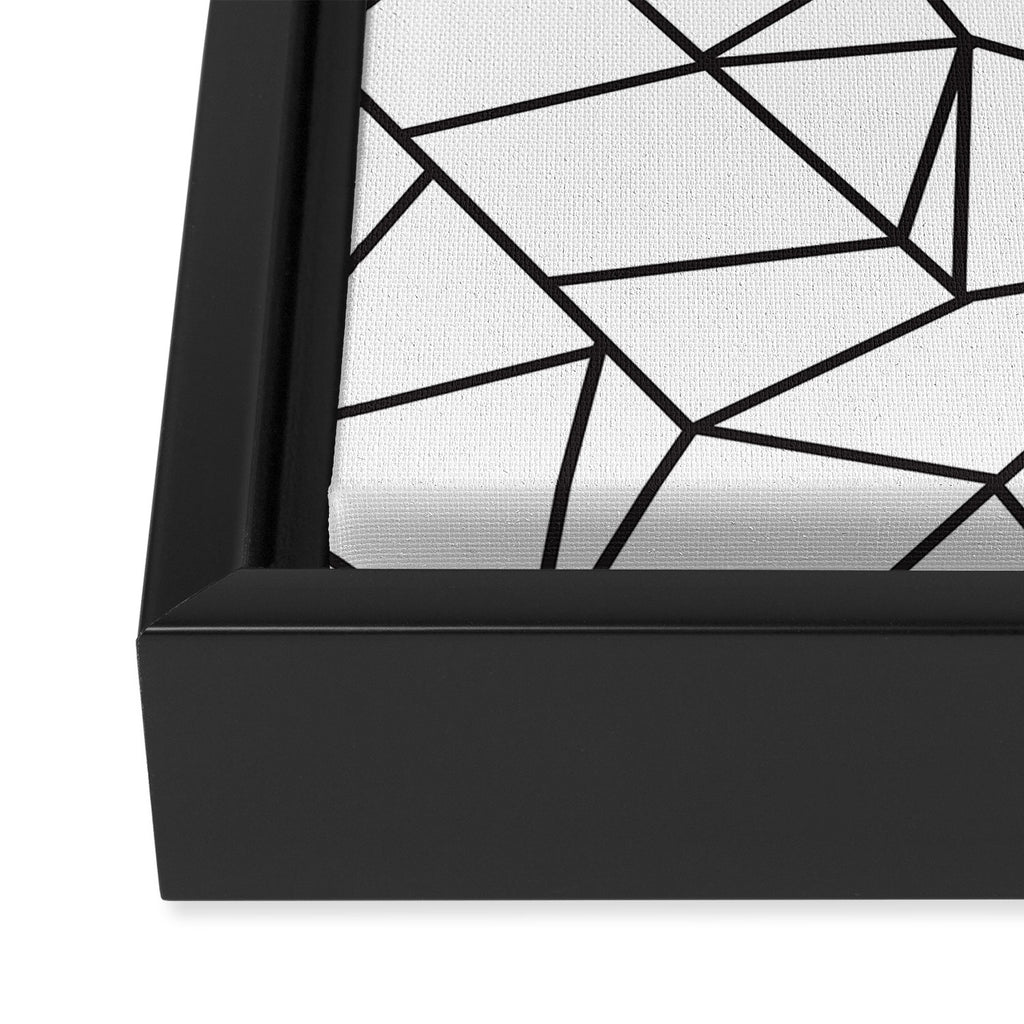 Geometrical modern black abstract wondrous pattern Framed Canvas Print Gallery Image 3