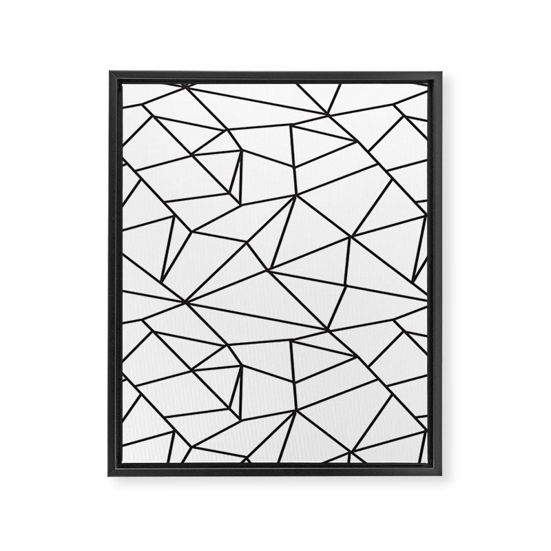 Geometrical modern black abstract wondrous pattern Framed Canvas Print Gallery Image 8