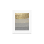 Geometrical ombre glacier gray gold watercolor Art Print Gallery Image 1