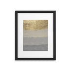 Geometrical ombre glacier gray gold watercolor Framed Art Print Gallery Image 4