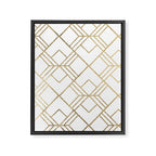 Geometrical white faux gold elegant stylish diamonds Framed Canvas Print Gallery Image 8