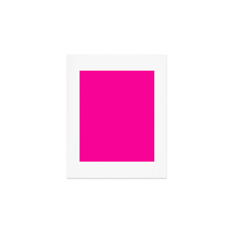 Girly modern neon pink solid color Art Print Gallery Image 1