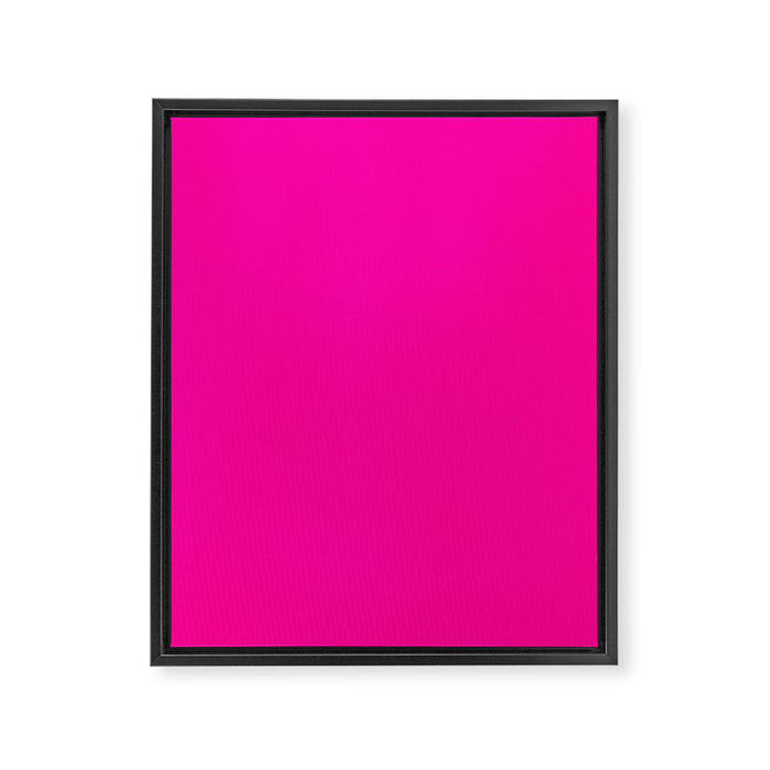 Girly modern neon pink solid color Framed Canvas Print Gallery Image 1
