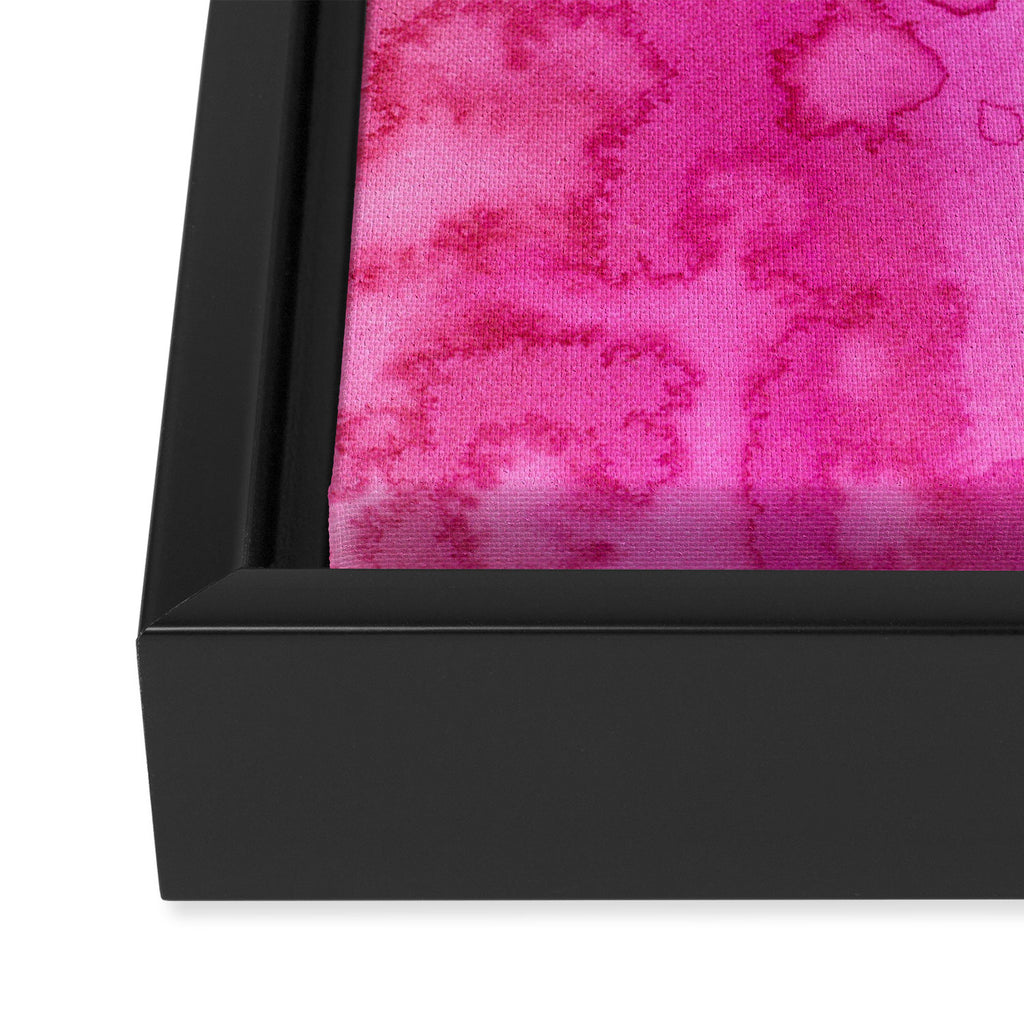 Girly neon pink magenta abstract watercolor paint Framed Canvas Print Gallery Image 3