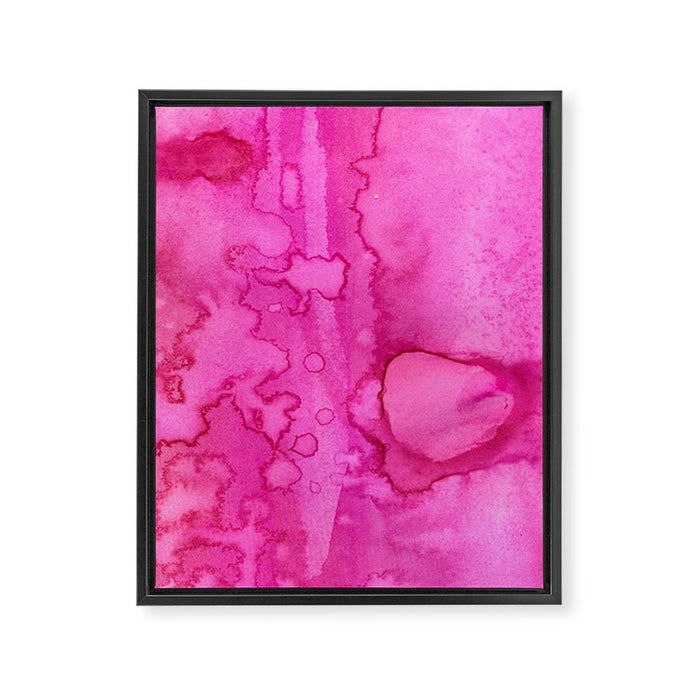 Girly neon pink magenta abstract watercolor paint Framed Canvas Print Gallery Image 1