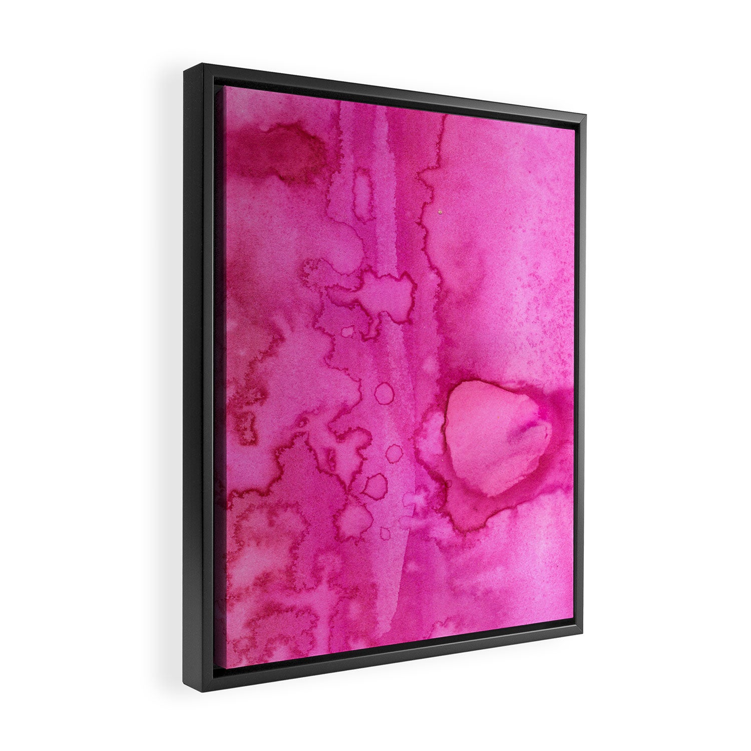 Girly neon pink magenta abstract watercolor paint Framed Canvas Print Gallery Image 2
