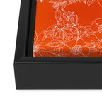 Hand drawn white bright orange modern floral Framed Canvas Print Gallery Image 3