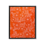 Hand drawn white bright orange modern floral Framed Canvas Print Gallery Image 8