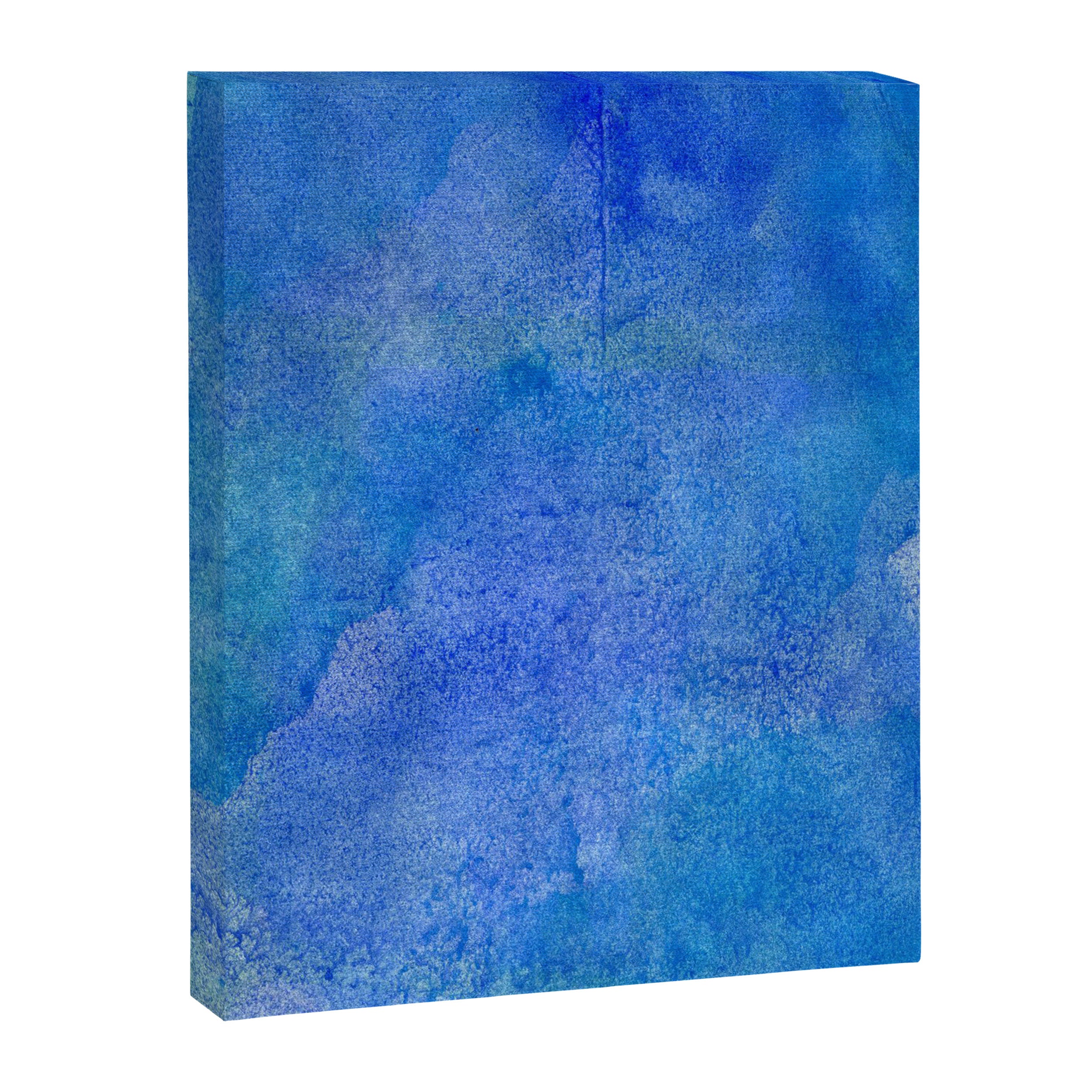 Hand painted abstract blue green watercolor brushstrokes Canvas Print Gallery Image 8