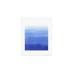 Hand painted navy blue aqua watercolor ombre pattern Art Print Gallery Image 1