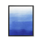 Hand painted navy blue aqua watercolor ombre pattern Framed Canvas Print Gallery Image 8