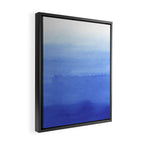 Hand painted navy blue aqua watercolor ombre pattern Framed Canvas Print Gallery Image 2