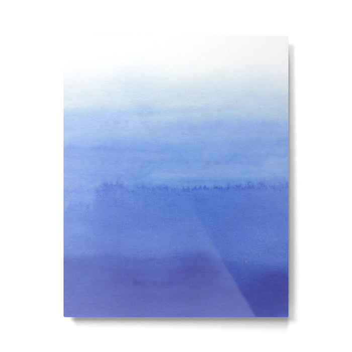 Hand painted navy blue aqua watercolor ombre pattern Metal Print Gallery Image 1