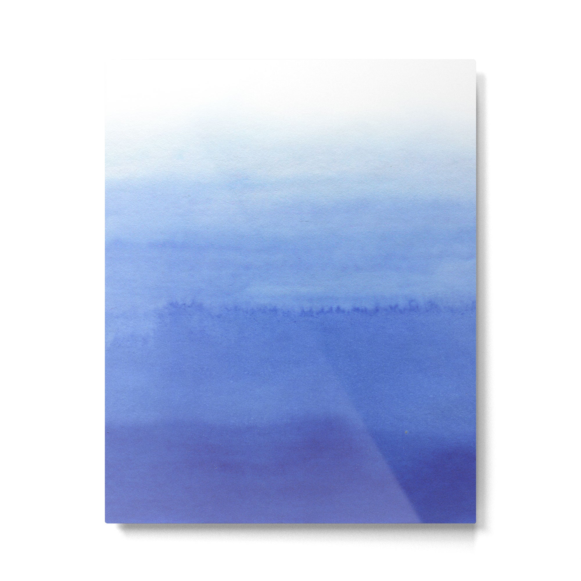 Hand painted navy blue aqua watercolor ombre pattern Metal Print Gallery Image 6