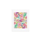 Hand painted pink lavender lilac teal watercolor elegant floral Art Print Gallery Image 1