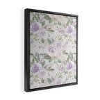 Lavender pastel green white watercolor floral pattern Framed Canvas Print Gallery Image 2