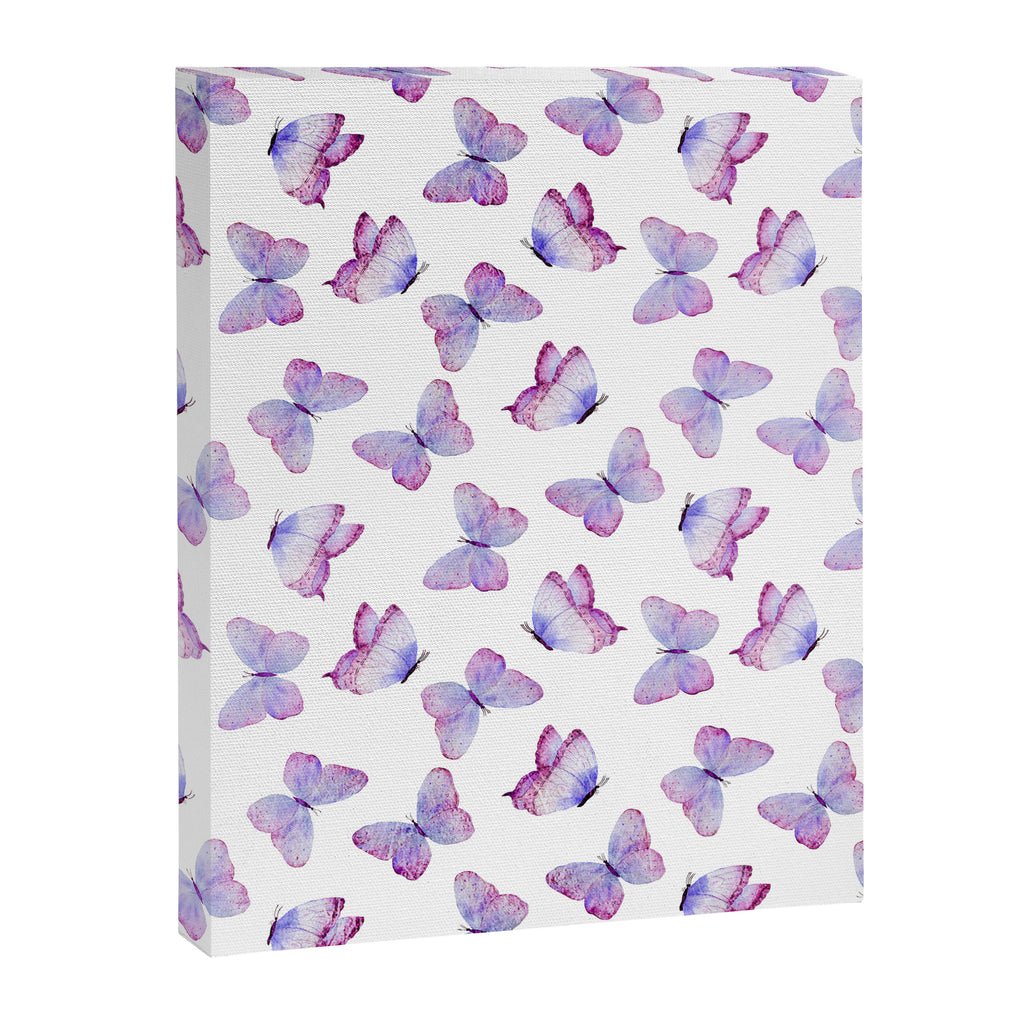 Lavender Purple Watercolor Hand Painted Butterfly Canvas Print Gallery Image 8