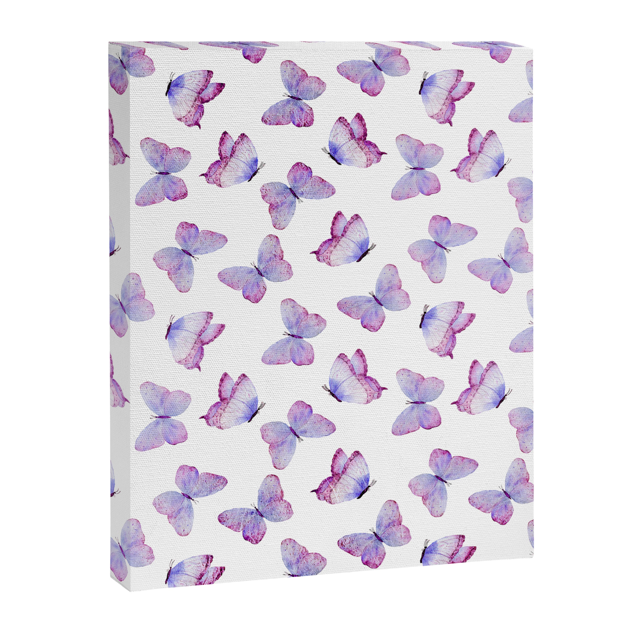 Lavender Purple Watercolor Hand Painted Butterfly Canvas Print Gallery Image 8