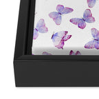 Lavender Purple Watercolor Hand Painted Butterfly Framed Canvas Print Gallery Image 3