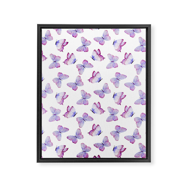 Lavender Purple Watercolor Hand Painted Butterfly Framed Canvas Print Gallery Image 8
