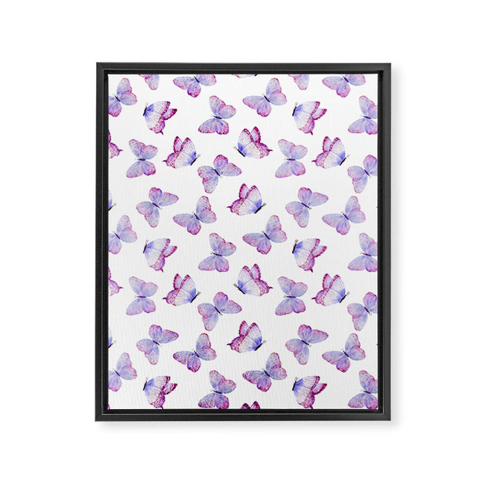 Lavender Purple Watercolor Hand Painted Butterfly Framed Canvas Print Gallery Image 1