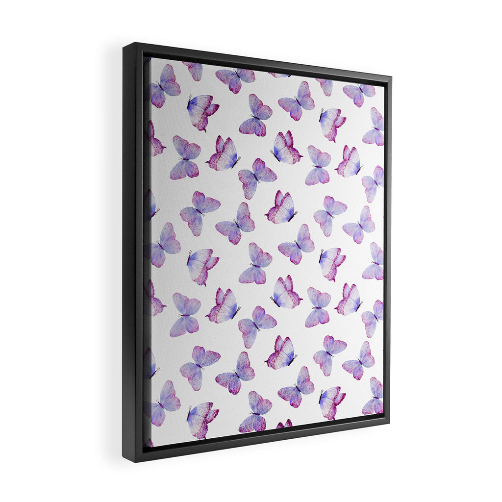 Lavender Purple Watercolor Hand Painted Butterfly Framed Canvas Print Gallery Image 2