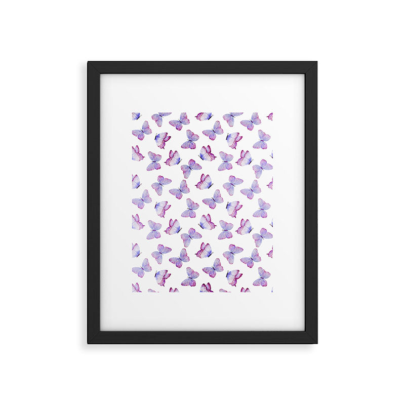 Lavender Purple Watercolor Hand Painted Butterfly Framed Art Print Gallery Image 6