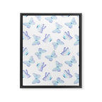 Lilac aqua blue watercolor hand painted butterfly Framed Canvas Print Gallery Image 8