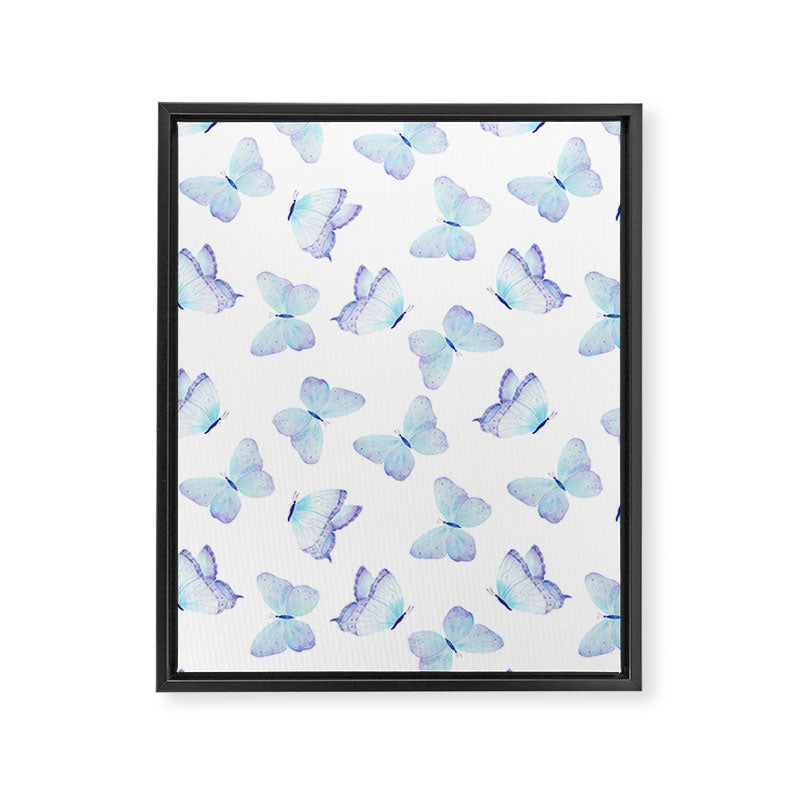 Lilac aqua blue watercolor hand painted butterfly Framed Canvas Print Gallery Image 8