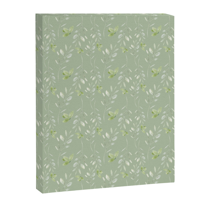 Mint green watercolor hand painted floral leaves Canvas Print Gallery Image 1