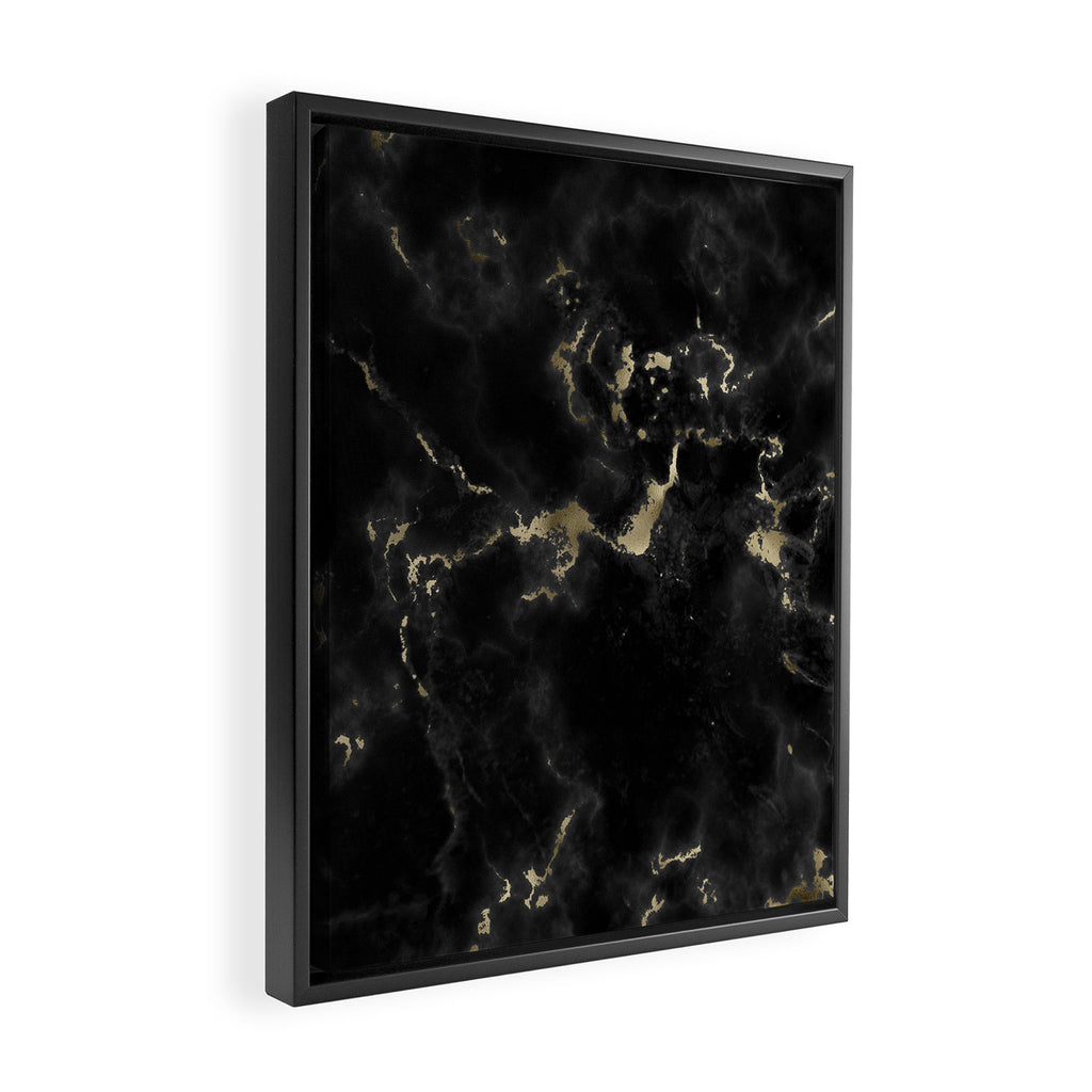 Modern abstract black gold trendy marble Framed Canvas Print Gallery Image 2