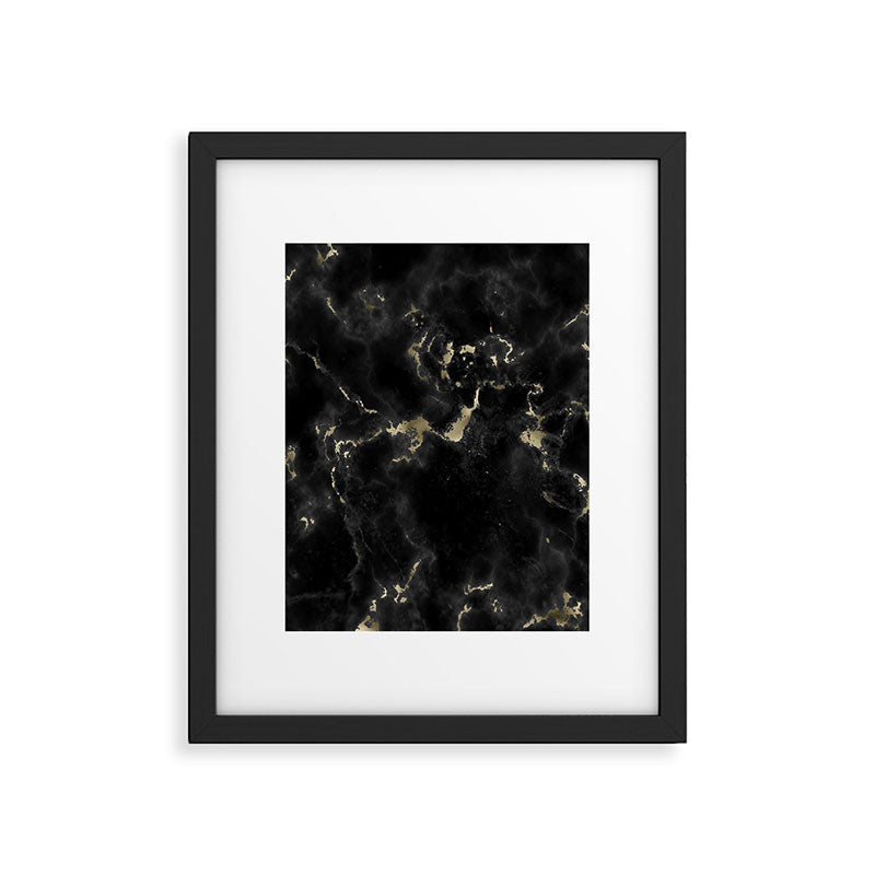 Modern abstract black gold trendy marble Framed Art Print Gallery Image 4