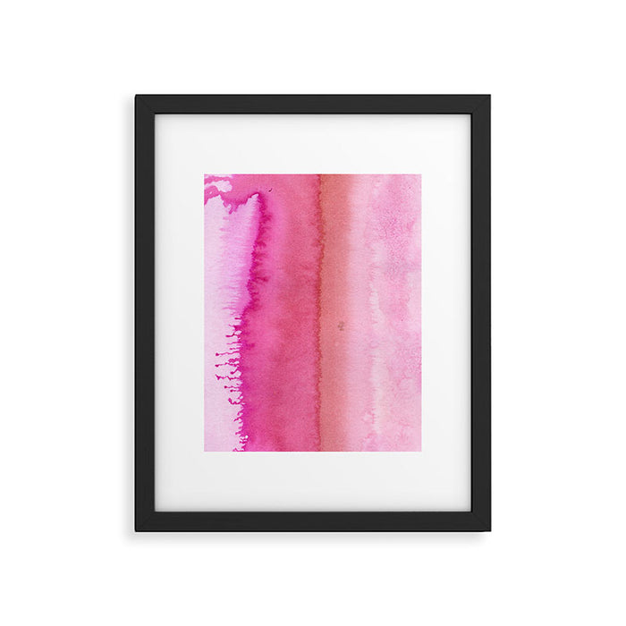 Modern abstract blush pink watercolor paint pattern Framed Art Print Gallery Image 1