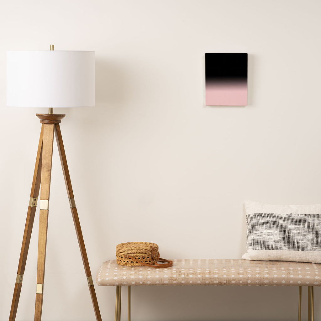 Modern abstract elegant black blush pink gradient pattern Canvas Print Gallery Image 2