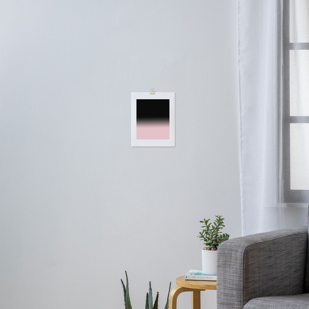 Modern abstract elegant black blush pink gradient pattern Art Print Gallery Image 3