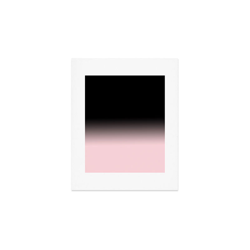 Modern abstract elegant black blush pink gradient pattern Art Print Gallery Image 1
