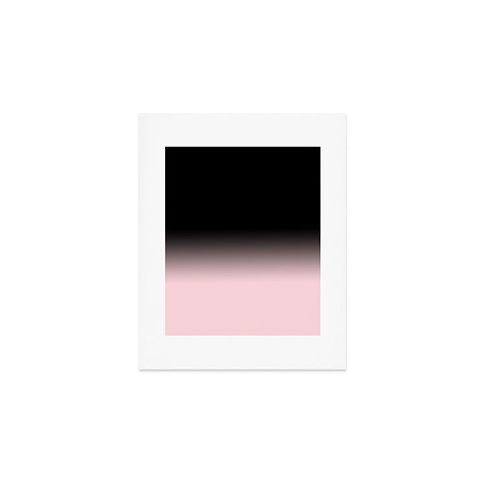 Modern abstract elegant black blush pink gradient pattern Art Print Gallery Image 1