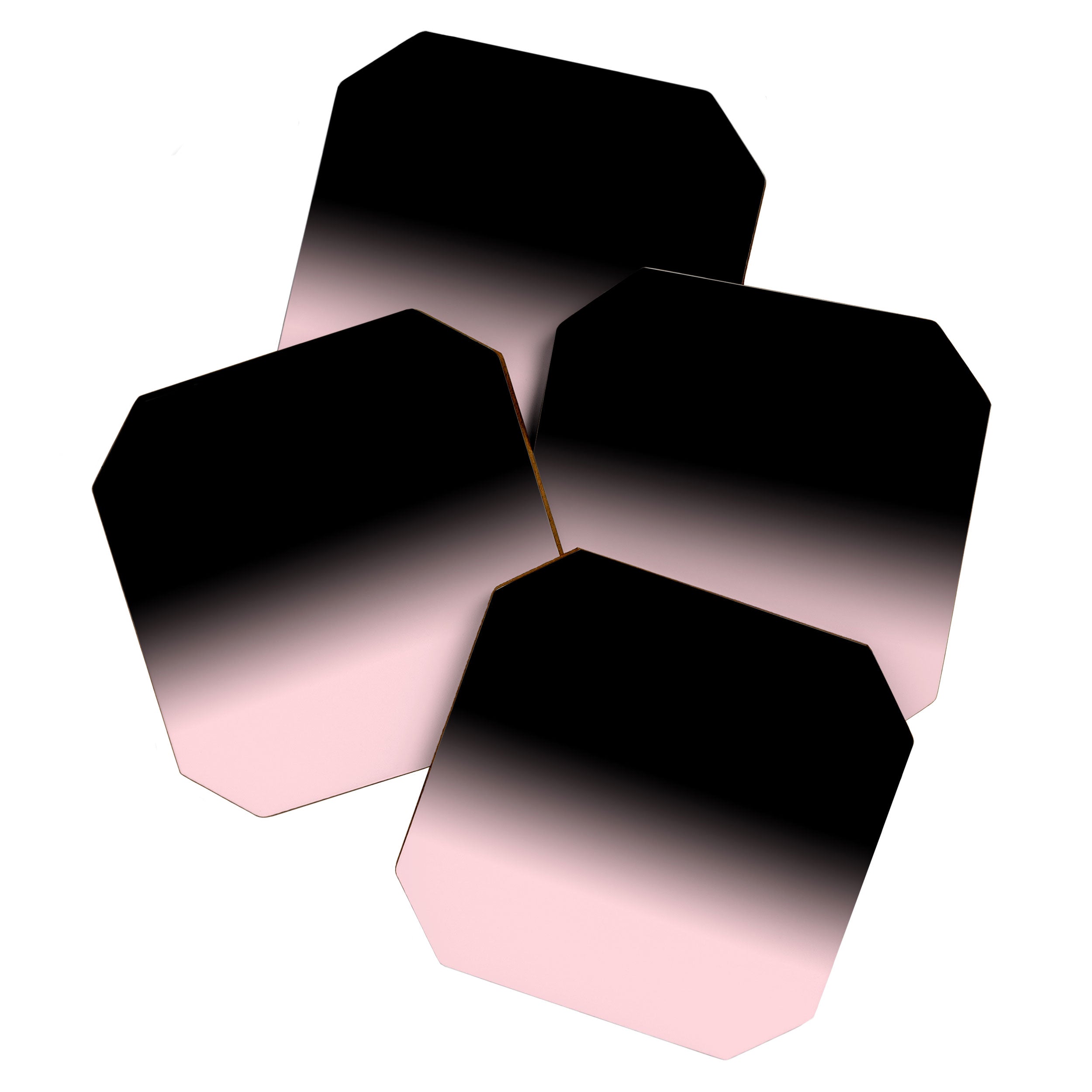 Modern abstract elegant black blush pink gradient pattern Coaster Gallery Image 1