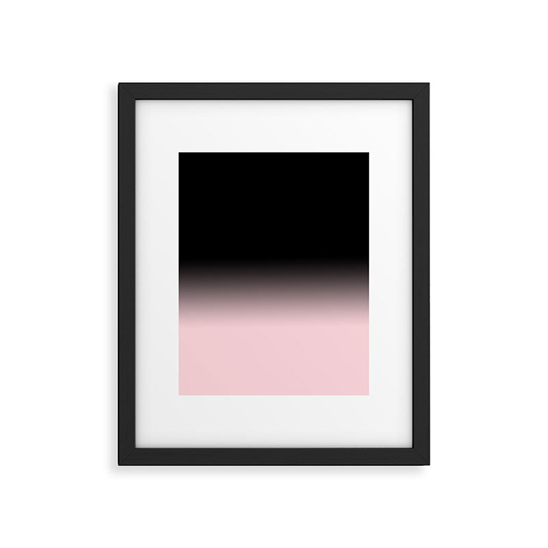 Modern abstract elegant black blush pink gradient pattern Framed Art Print Gallery Image 4
