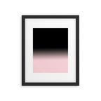 Modern abstract elegant black blush pink gradient pattern Framed Art Print Gallery Image 6