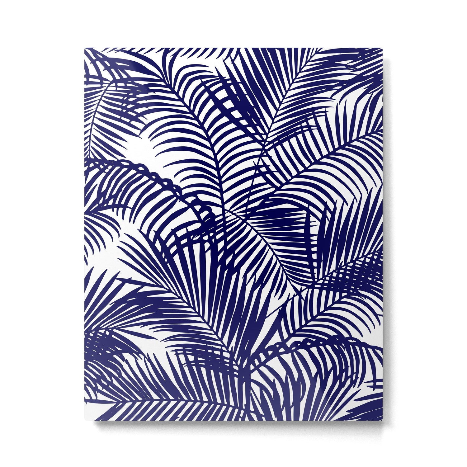 Modern blue white tropical palm trees pattern Metal Print Gallery Image 6