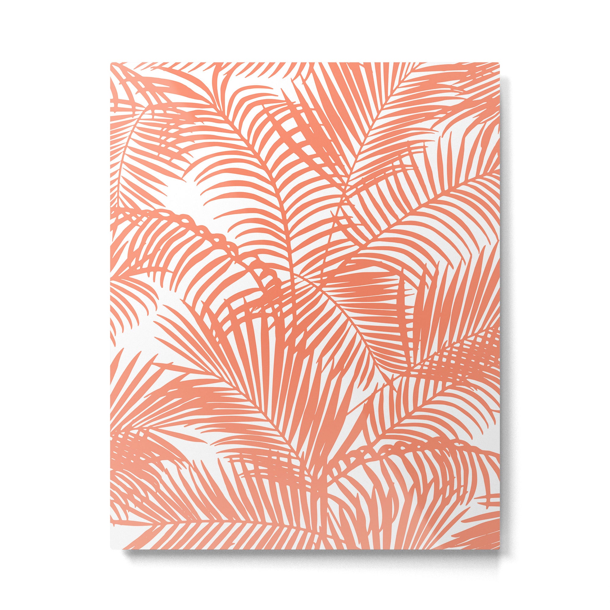 Modern blush coral simple tropical  palm tree pattern Metal Print Gallery Image 6