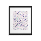 Modern blush pink navy blue purple watercolor floral Framed Art Print Gallery Image 6