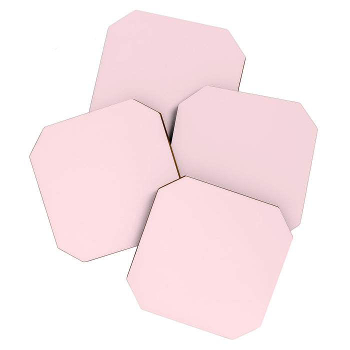 Modern blush pink solid color background design Coaster Gallery Image 1