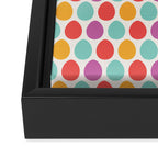 Modern colorful artistic teal pink orange easter eggs pattern Framed Canvas Print Gallery Image 3
