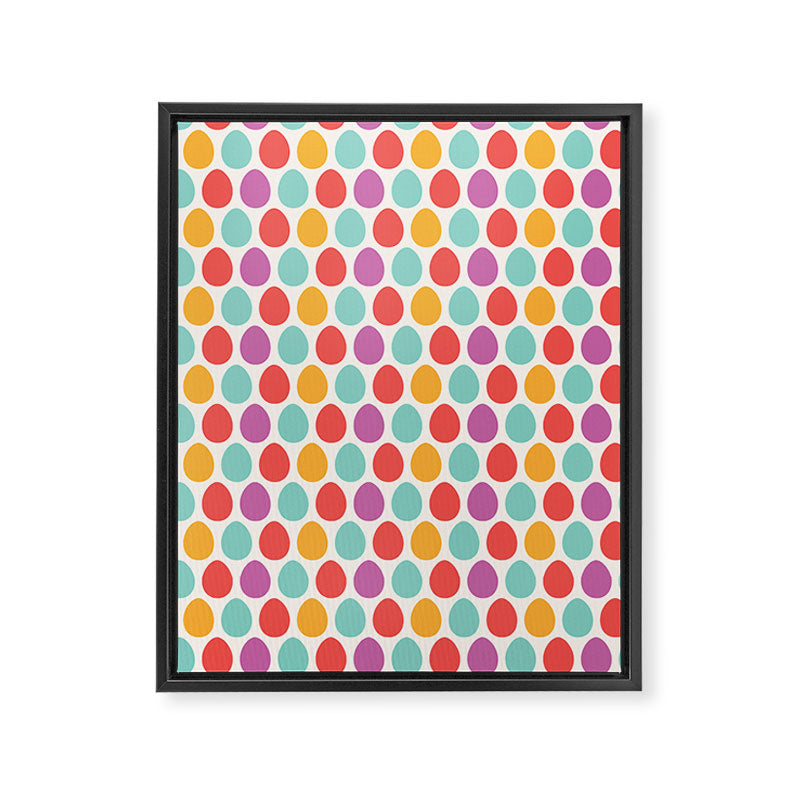 Modern colorful artistic teal pink orange easter eggs pattern Framed Canvas Print Gallery Image 8