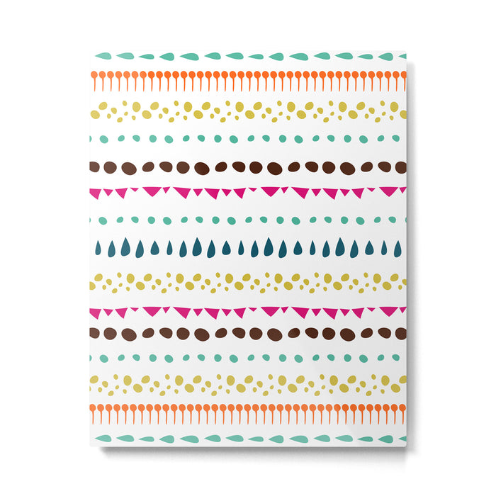 Modern colorful pink orange polka dots stripes patterns Metal Print Gallery Image 1