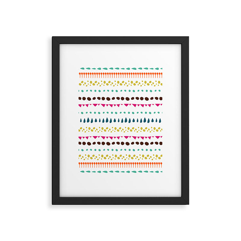 Modern colorful pink orange polka dots stripes patterns Framed Art Print Gallery Image 6