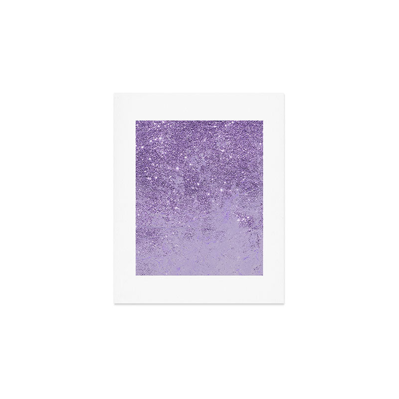 Modern elegant lavender lilac glitter marble Art Print Gallery Image 1